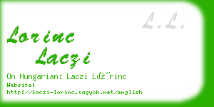 lorinc laczi business card